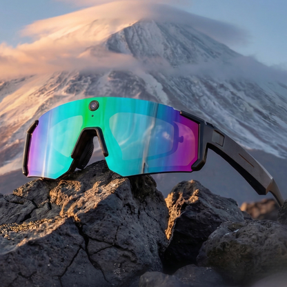 Sport Camera Glasses for Cycling - 1080P HD Hands-Free POV Recording Sunglasses