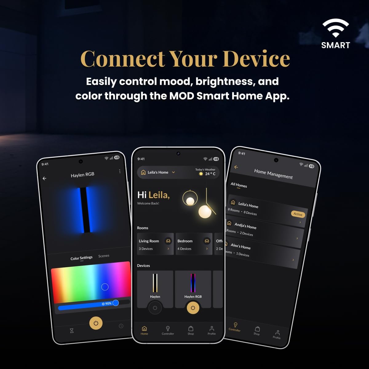 Modern Long Outdoor LED Wall Light for Patios, Entrances & Architectural Homes