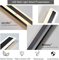 Modern Long Outdoor LED Wall Light for Patios, Entrances & Architectural Homes