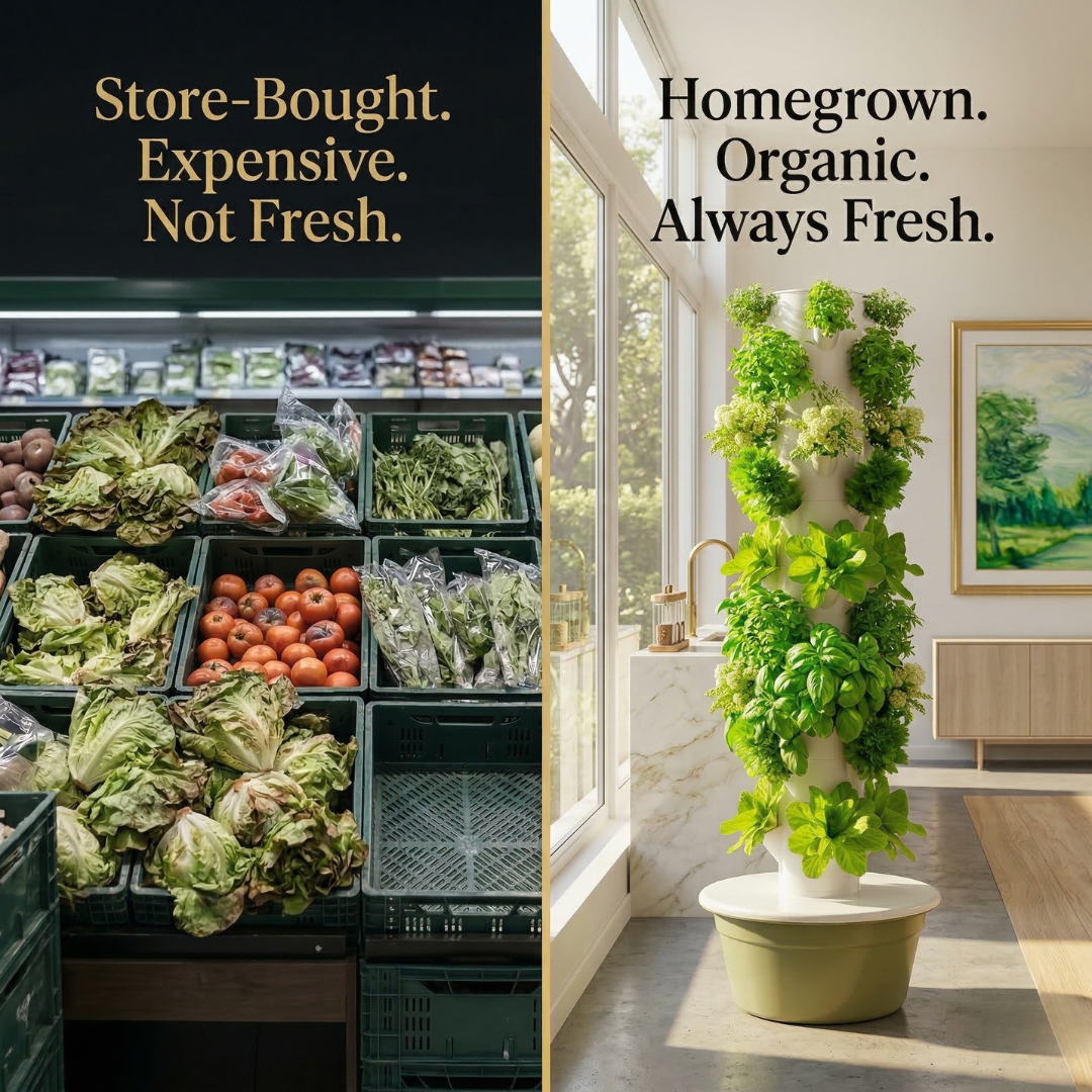 Hydroponic Tower Growing System for Home – Indoor Vertical Garden (28 Plants)