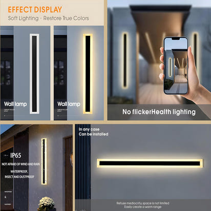 Modern Long Outdoor LED Wall Light for Patios, Entrances & Architectural Homes