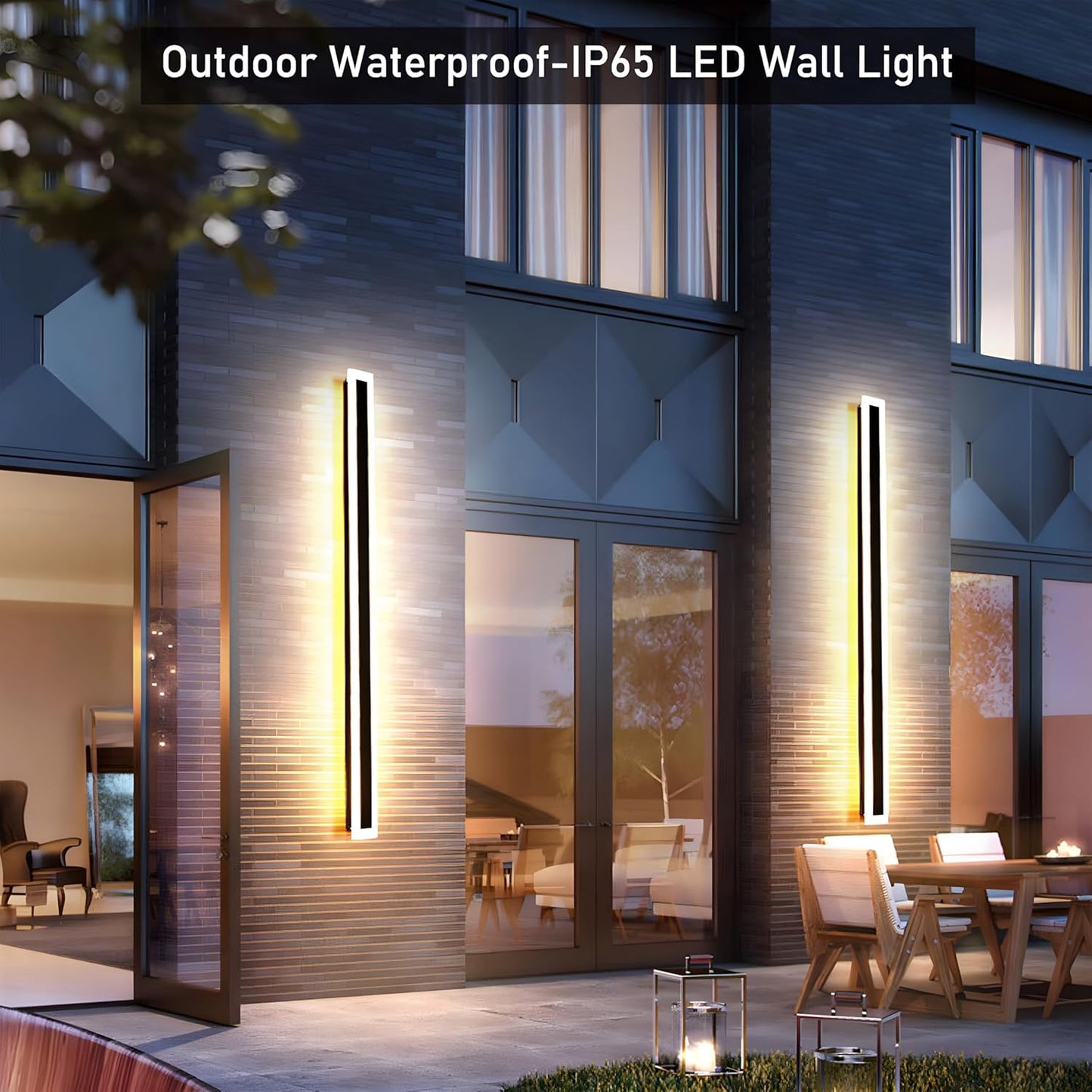 Modern Long Outdoor LED Wall Light for Patios, Entrances & Architectural Homes