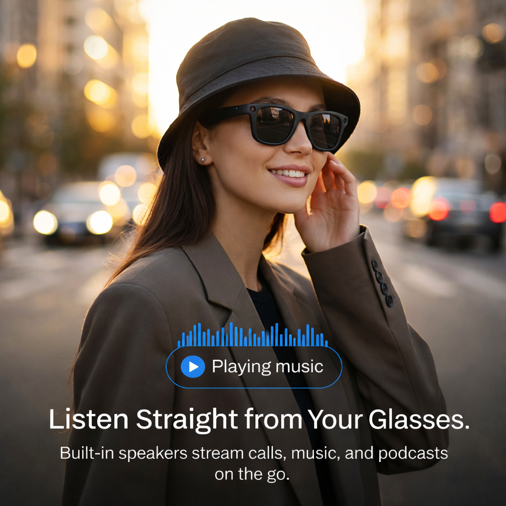 Smart Glasses with HD Camera & Audio — Capture Moments Hands-Free