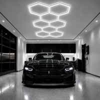 8 Grid Hexagon Garage Lights 6500K White LED Ceiling Kit
