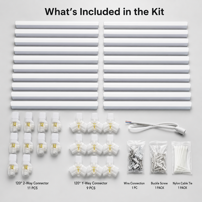 5 Grid Hexagon Garage Lights 6500K White LED Ceiling Kit