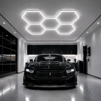 5 Grid Hexagon Garage Lights 6500K White LED Ceiling Kit