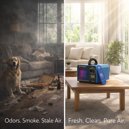 Ozone Generator for Odor Removal – High Capacity 60,000mg/h (Home, Car, Smoke & Pet Smell)