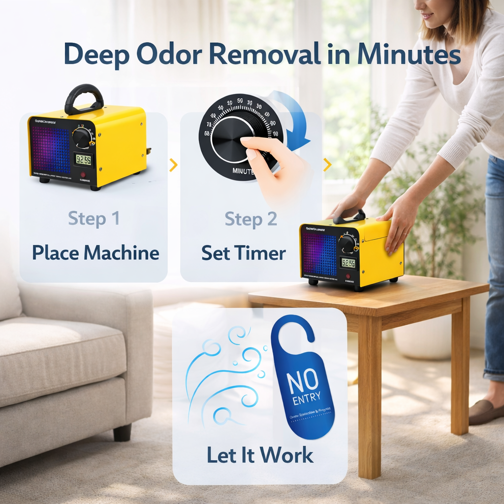 Ozone Generator for Odor Removal – High Capacity 60,000mg/h (Home, Car, Smoke & Pet Smell)