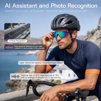 Sport Camera Glasses for Cycling - 1080P HD Hands-Free POV Recording Sunglasses