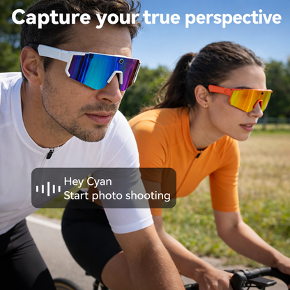 Sport Camera Glasses for Cycling - 1080P HD Hands-Free POV Recording Sunglasses