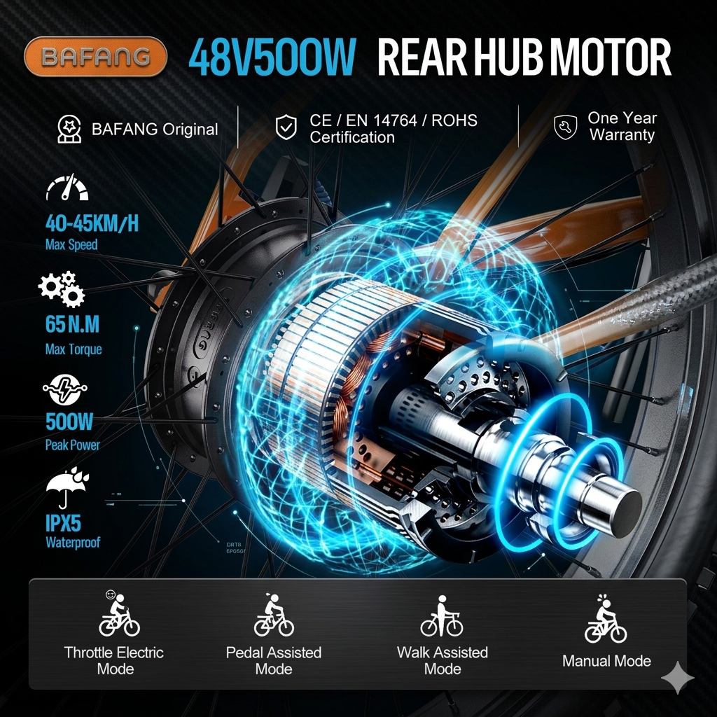 Electric Bike Conversion Kit – Rear Hub Motor (48V 500W–1000W)