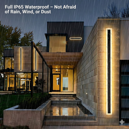 Modern Long Outdoor LED Wall Light for Patios, Entrances & Architectural Homes