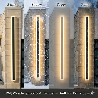 Modern Long Outdoor LED Wall Light for Patios, Entrances & Architectural Homes