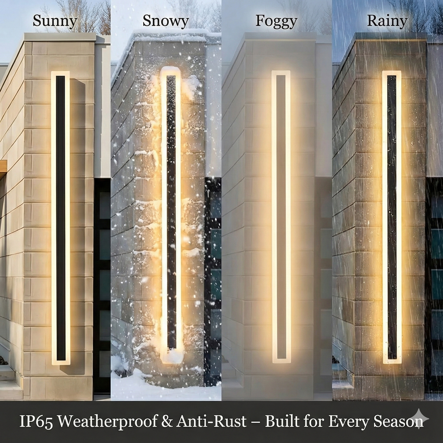 Modern Long Outdoor LED Wall Light for Patios, Entrances & Architectural Homes