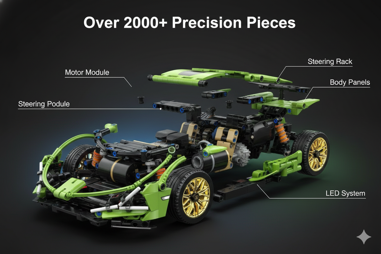 Supercar Building Block Kit – Premium 1:14 Scale Model for Enthusiasts