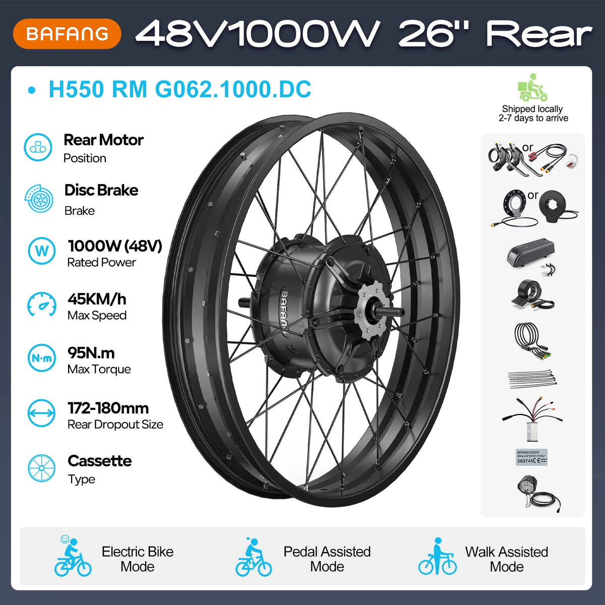 Electric Bike Conversion Kit – Rear Hub Motor (48V 500W–1000W)