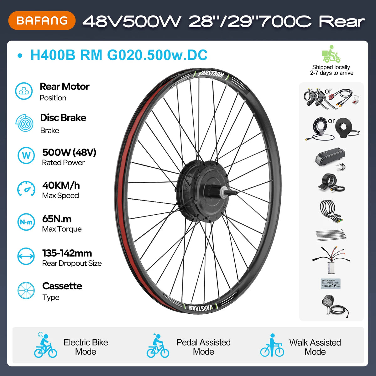 Electric Bike Conversion Kit – Rear Hub Motor (48V 500W–1000W)