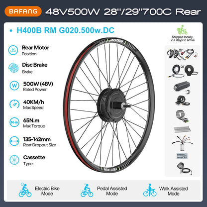 Electric Bike Conversion Kit – Rear Hub Motor (48V 500W–1000W)