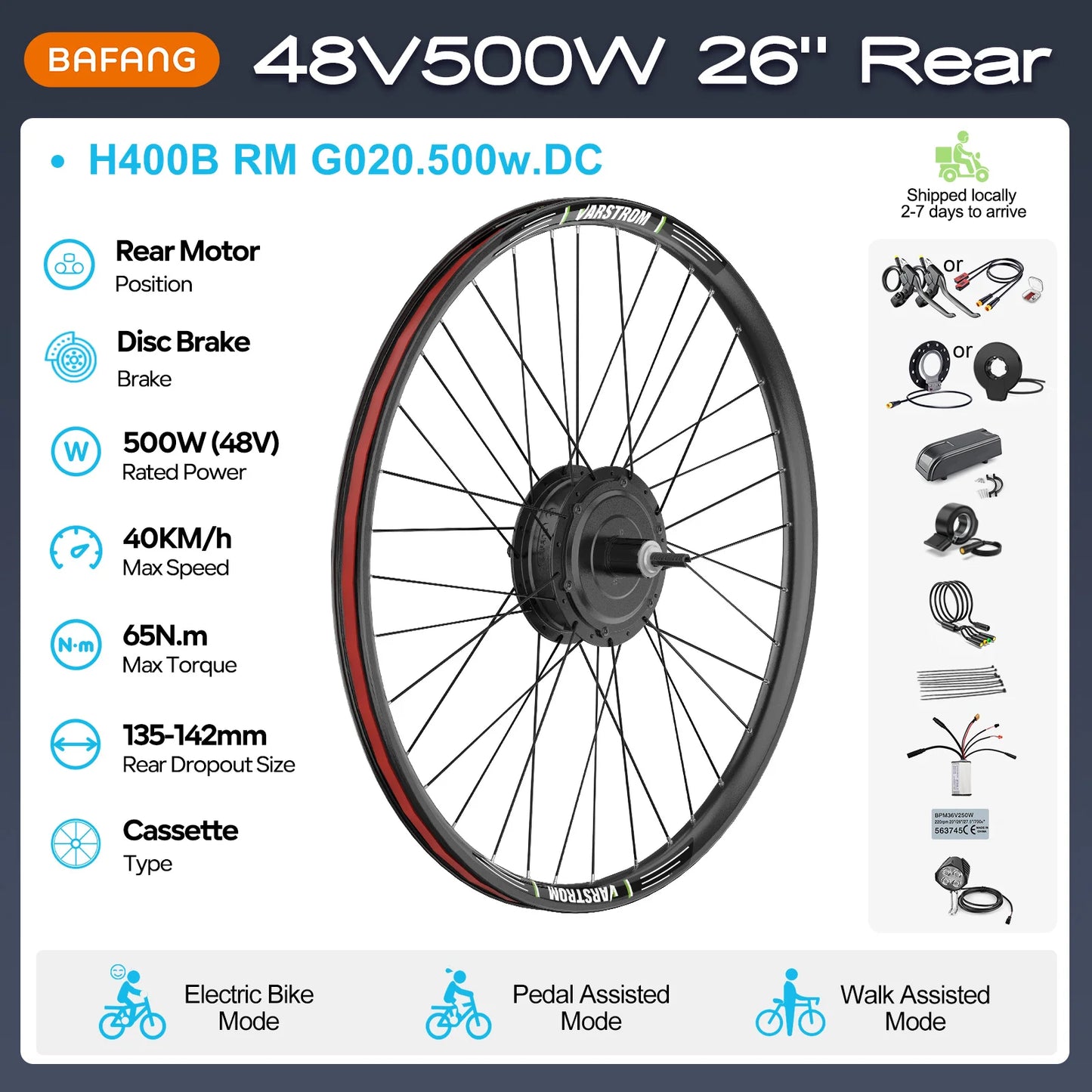 Electric Bike Conversion Kit – Rear Hub Motor (48V 500W–1000W)