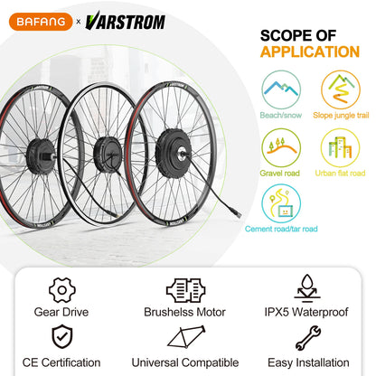 Electric Bike Conversion Kit – Rear Hub Motor (48V 500W–1000W)