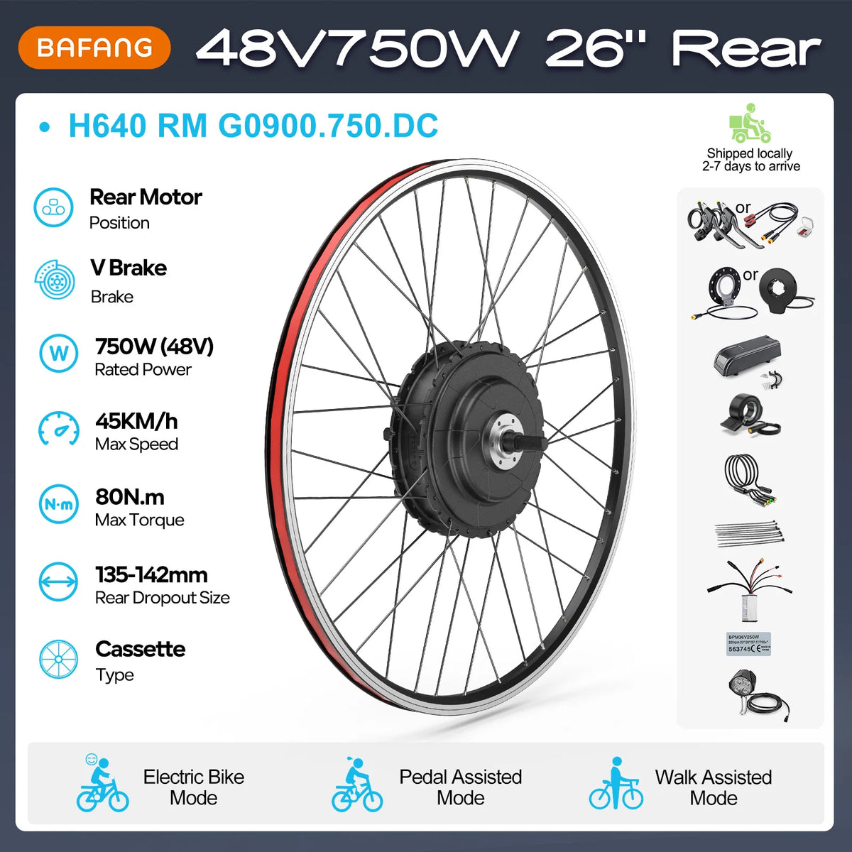 Electric Bike Conversion Kit – Rear Hub Motor (48V 500W–1000W)