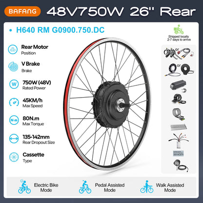 Electric Bike Conversion Kit – Rear Hub Motor (48V 500W–1000W)