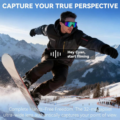 Sport Camera Glasses for Cycling - 1080P HD Hands-Free POV Recording Sunglasses
