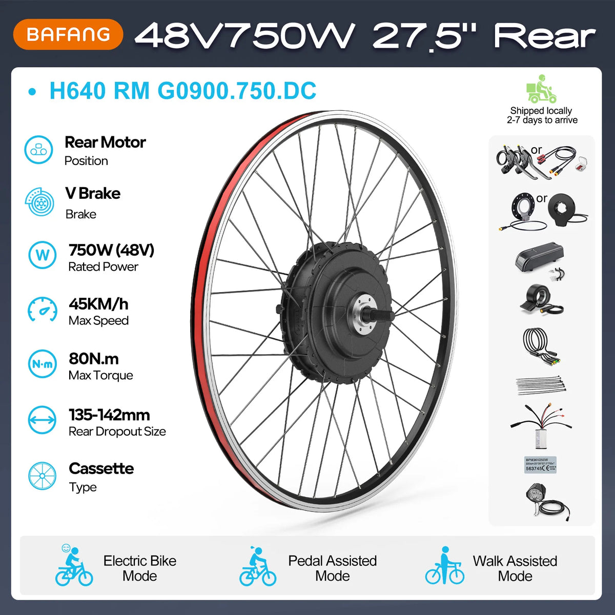 Electric Bike Conversion Kit – Rear Hub Motor (48V 500W–1000W)