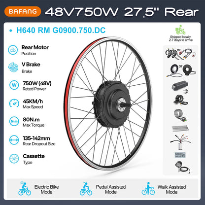 Electric Bike Conversion Kit – Rear Hub Motor (48V 500W–1000W)