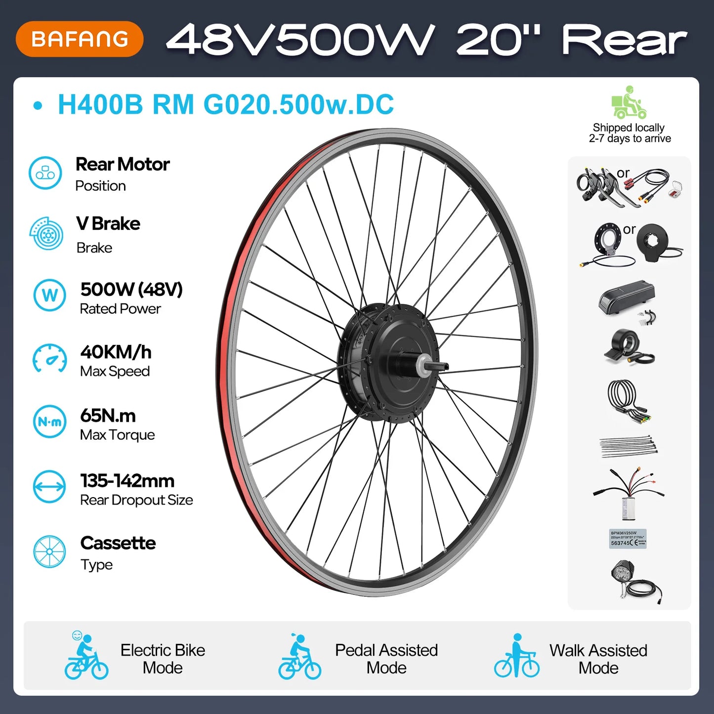 Electric Bike Conversion Kit – Rear Hub Motor (48V 500W–1000W)