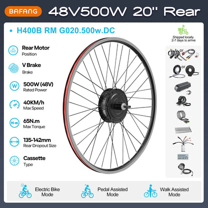 Electric Bike Conversion Kit – Rear Hub Motor (48V 500W–1000W)