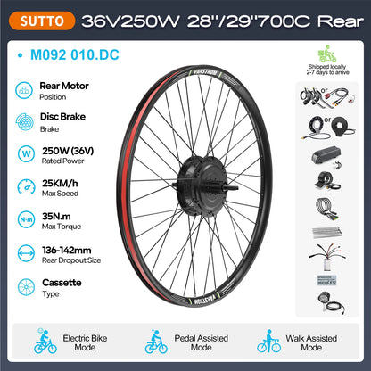 Electric Bike Conversion Kit – Rear Hub Motor (48V 500W–1000W)