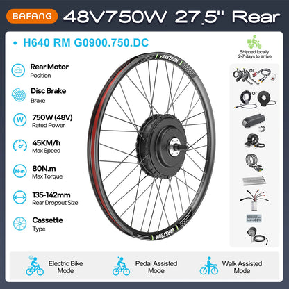 Electric Bike Conversion Kit – Rear Hub Motor (48V 500W–1000W)