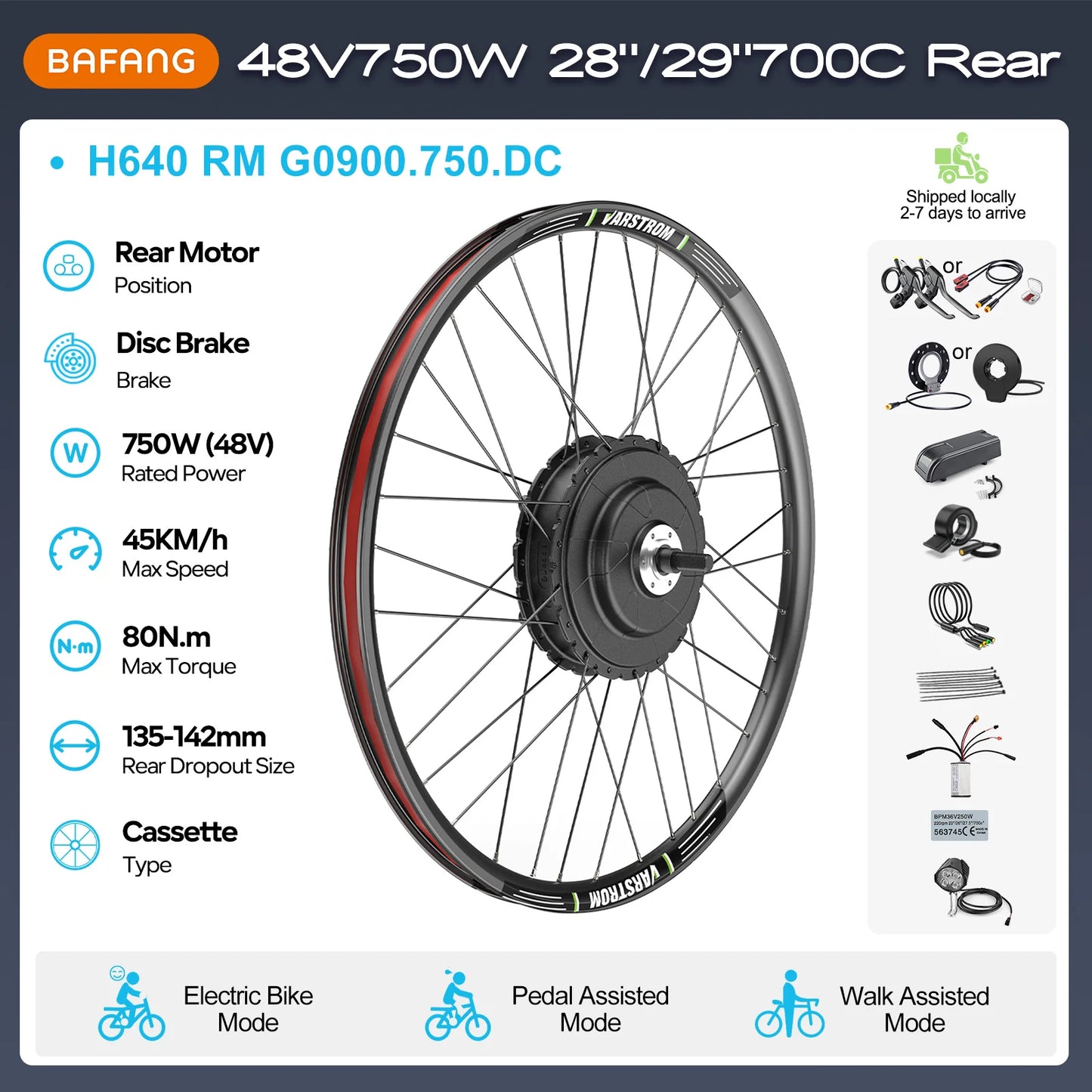 Electric Bike Conversion Kit – Rear Hub Motor (48V 500W–1000W)
