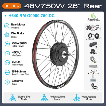 Electric Bike Conversion Kit – Rear Hub Motor (48V 500W–1000W)