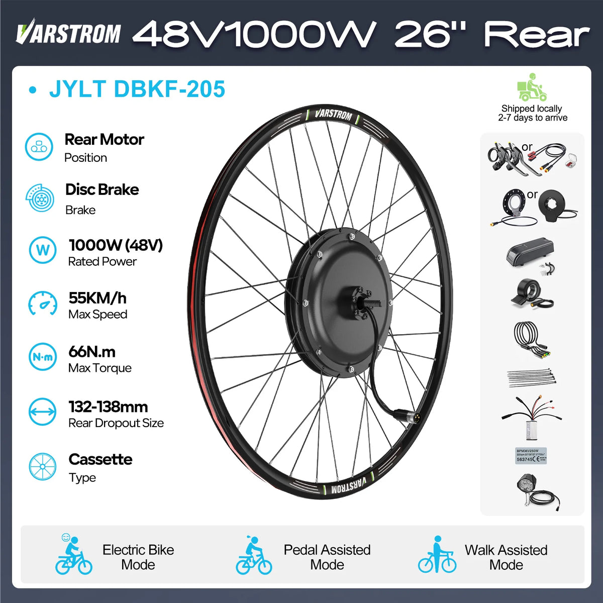 Electric Bike Conversion Kit – Rear Hub Motor (48V 500W–1000W)