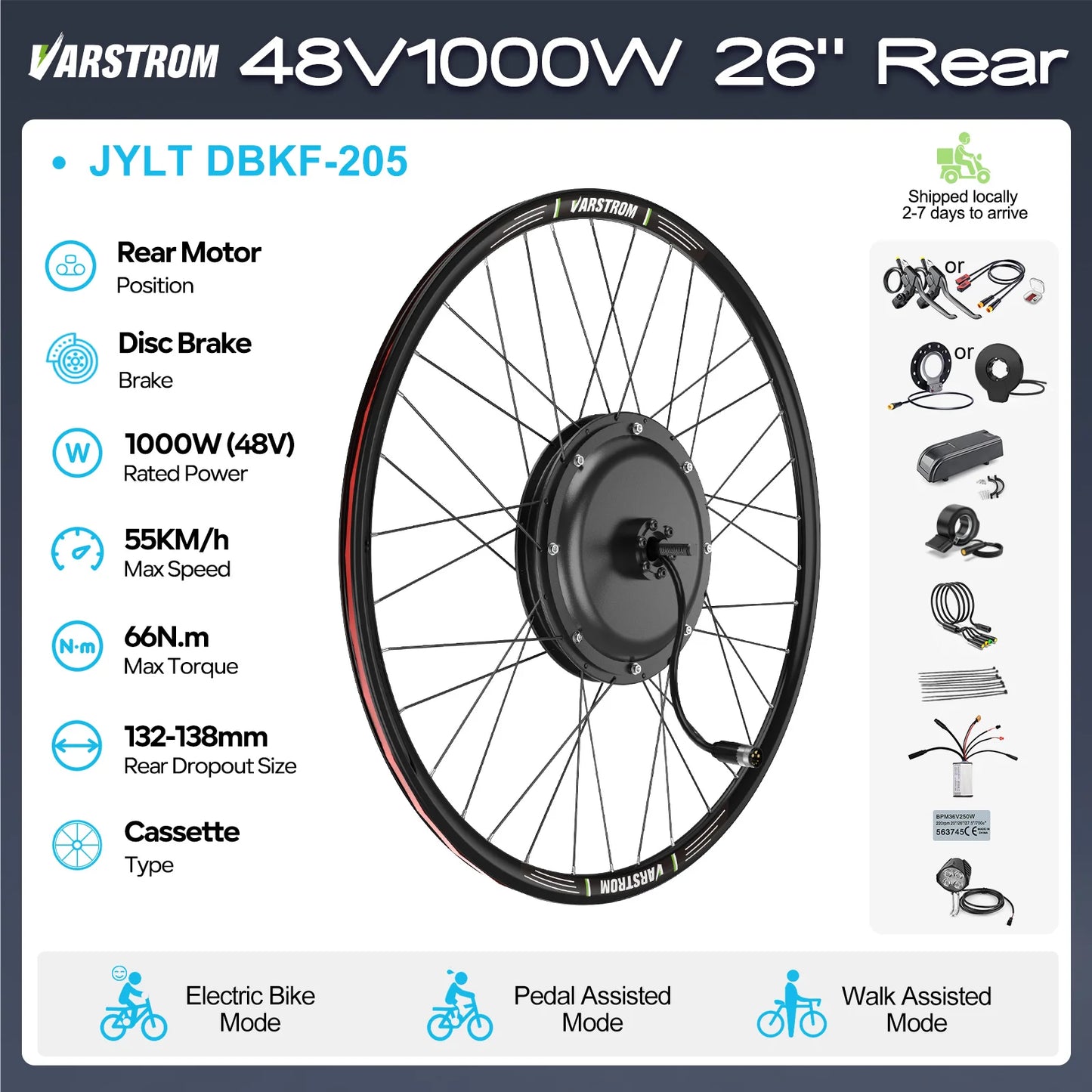 Electric Bike Conversion Kit – Rear Hub Motor (48V 500W–1000W)