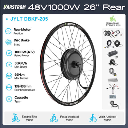 Electric Bike Conversion Kit – Rear Hub Motor (48V 500W–1000W)