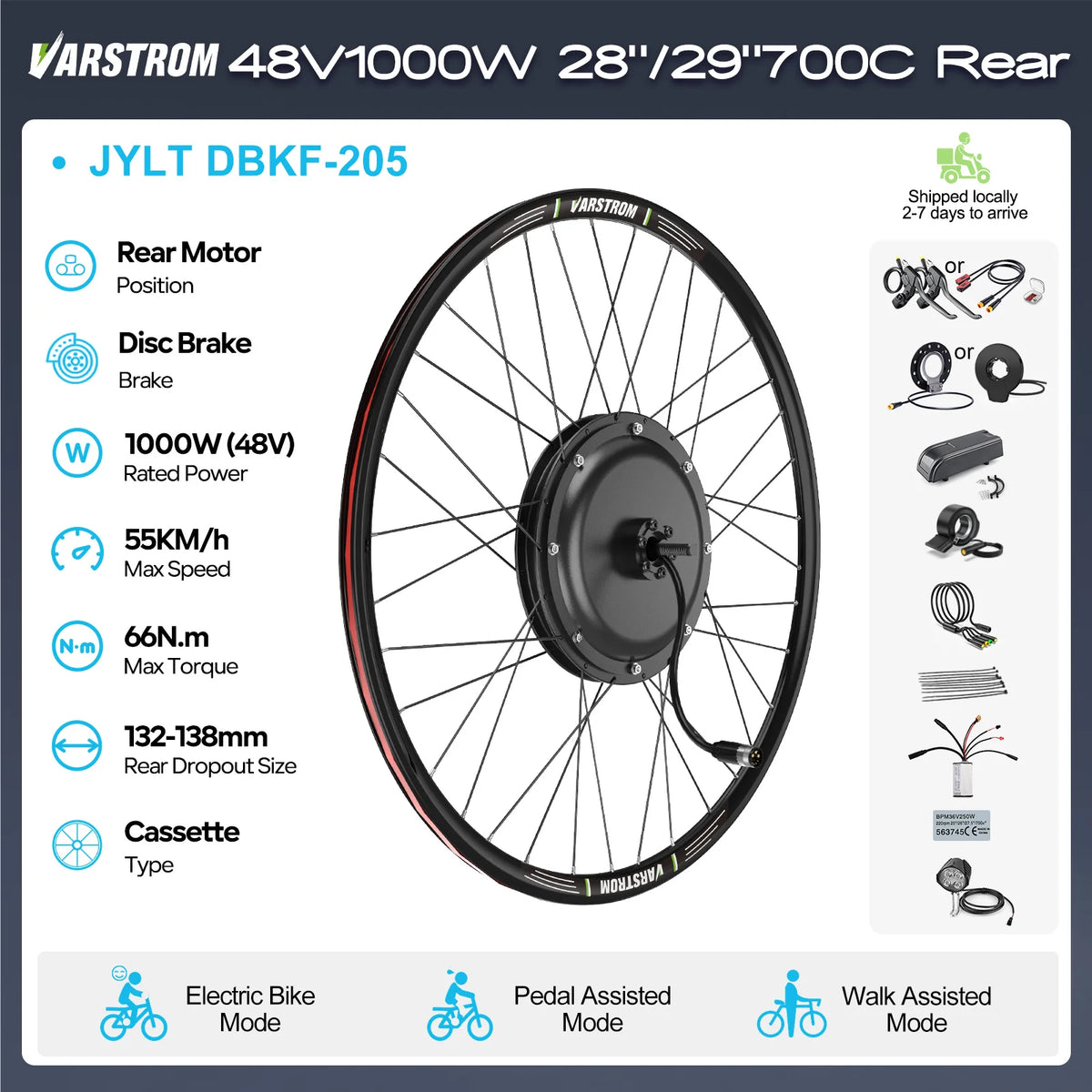 Electric Bike Conversion Kit – Rear Hub Motor (48V 500W–1000W)