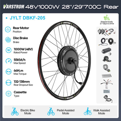 Electric Bike Conversion Kit – Rear Hub Motor (48V 500W–1000W)