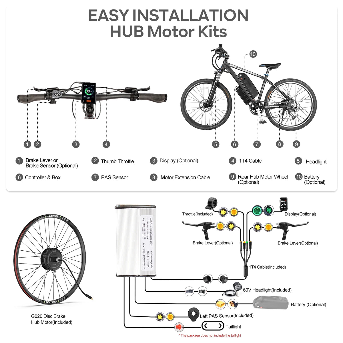 Electric Bike Conversion Kit – Rear Hub Motor (48V 500W–1000W)
