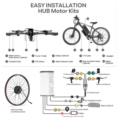 Electric Bike Conversion Kit – Rear Hub Motor (48V 500W–1000W)