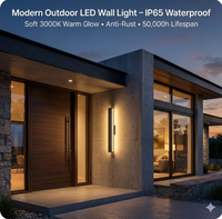 Modern Long Outdoor LED Wall Light for Patios, Entrances & Architectural Homes