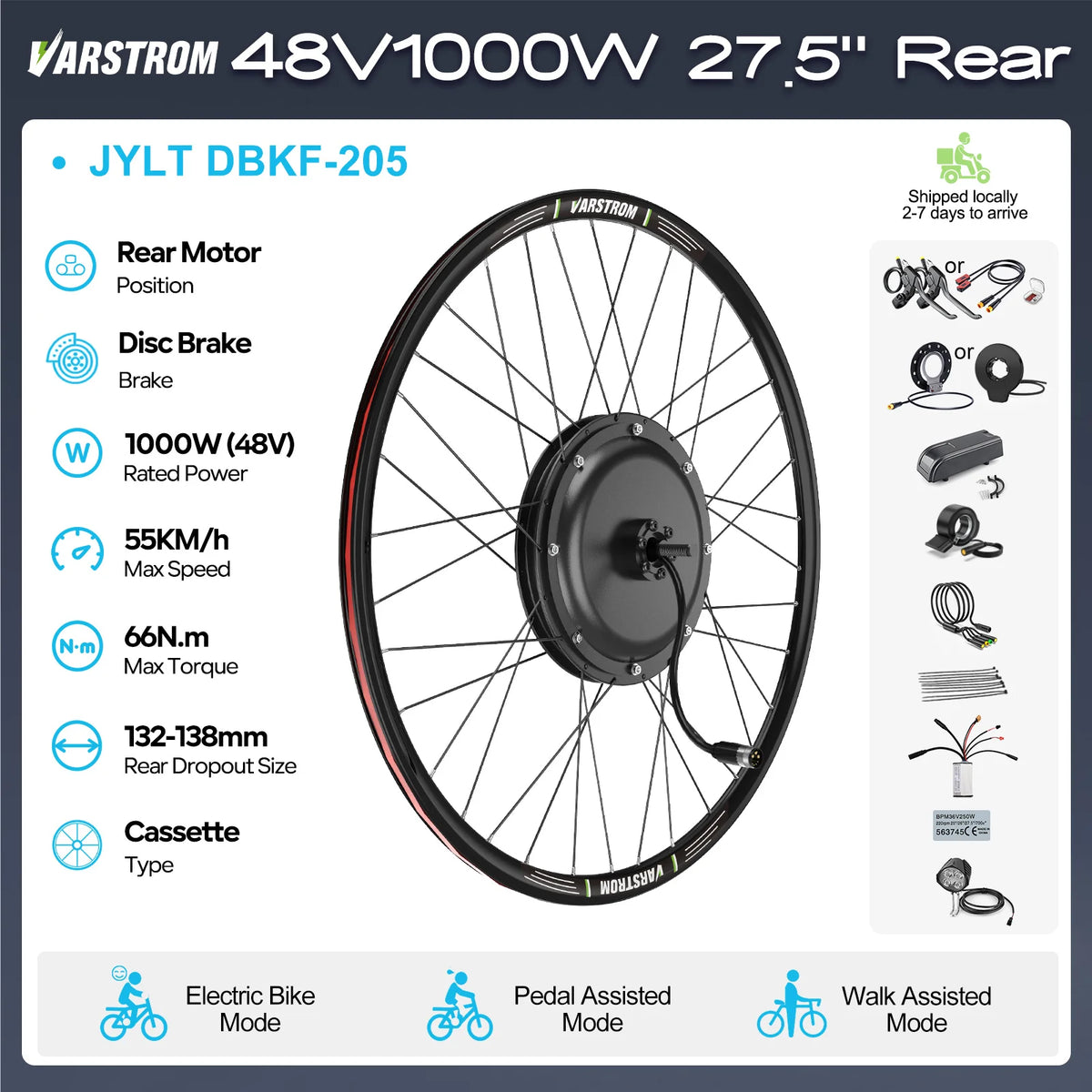 Electric Bike Conversion Kit – Rear Hub Motor (48V 500W–1000W)