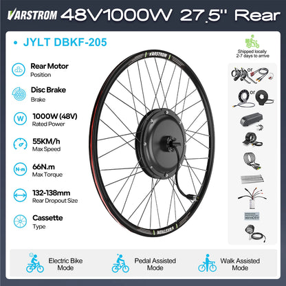 Electric Bike Conversion Kit – Rear Hub Motor (48V 500W–1000W)