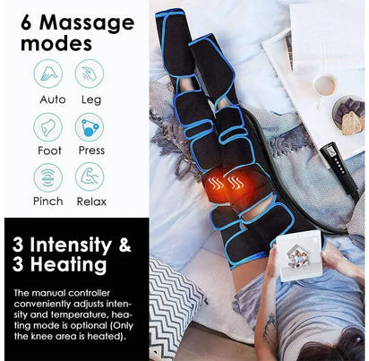 Electric Leg Muscle Relaxer 6 modes Air Compression Recovery Boot lymph Release Relieve Foot Fatigue Heating Leg Massager