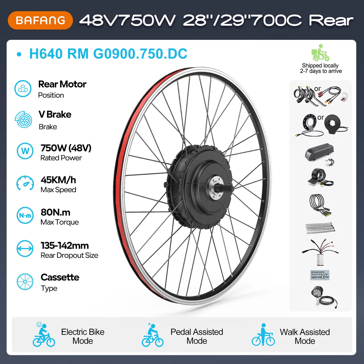 Electric Bike Conversion Kit – Rear Hub Motor (48V 500W–1000W)